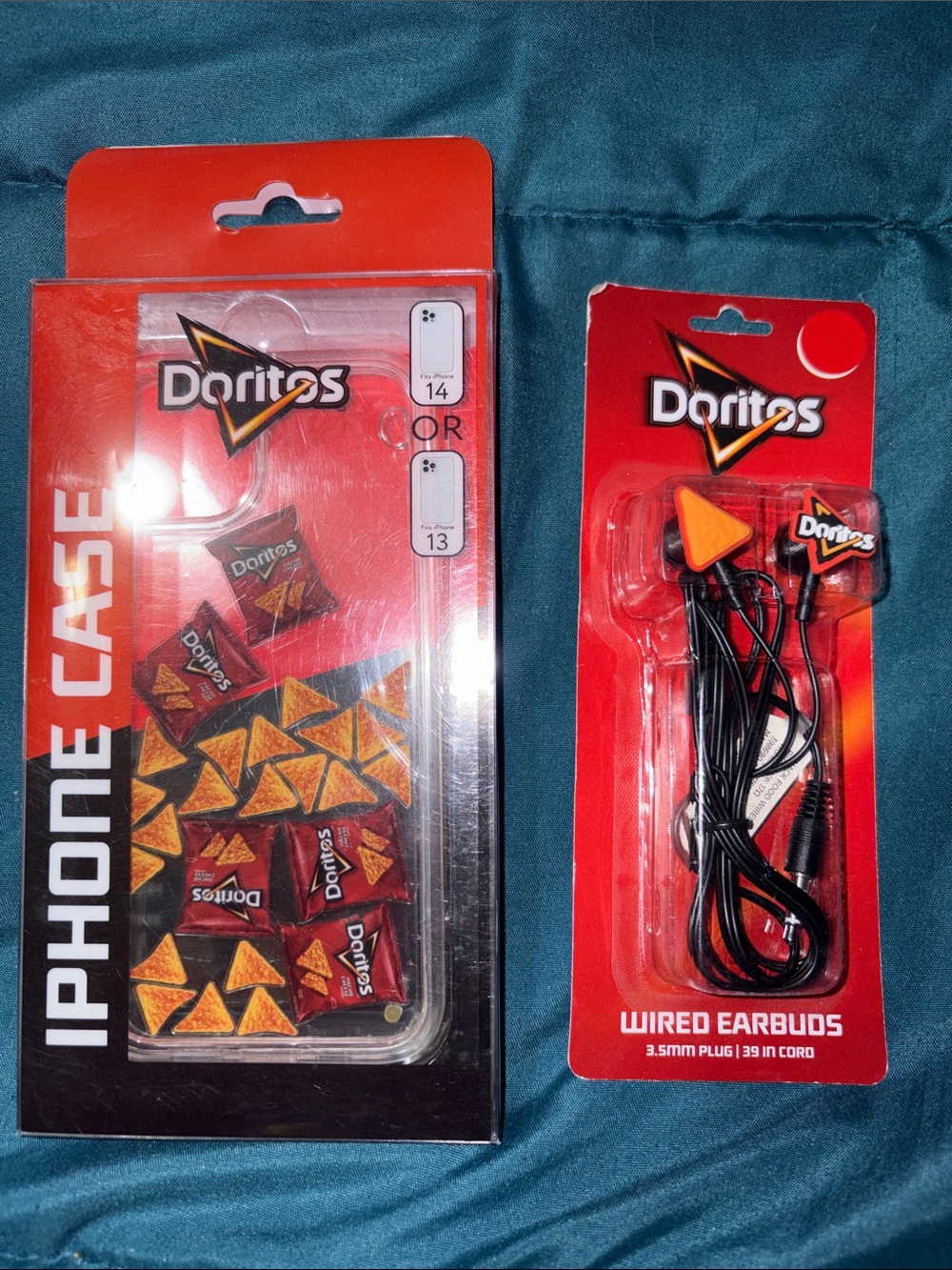 Doritos Triangle iPhone (13 or 14 ) Case & Wired Earbuds